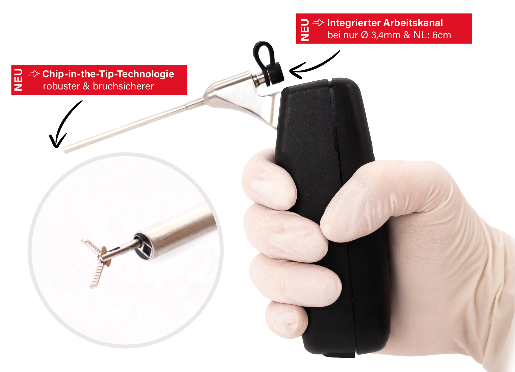 Erstes Bild von Dr. Fritz Video Compact System 7 (VCS7) SET •  Mit Arbeitskanal Ø 1,2mm •  Ø 3,4mm, NL:6cm